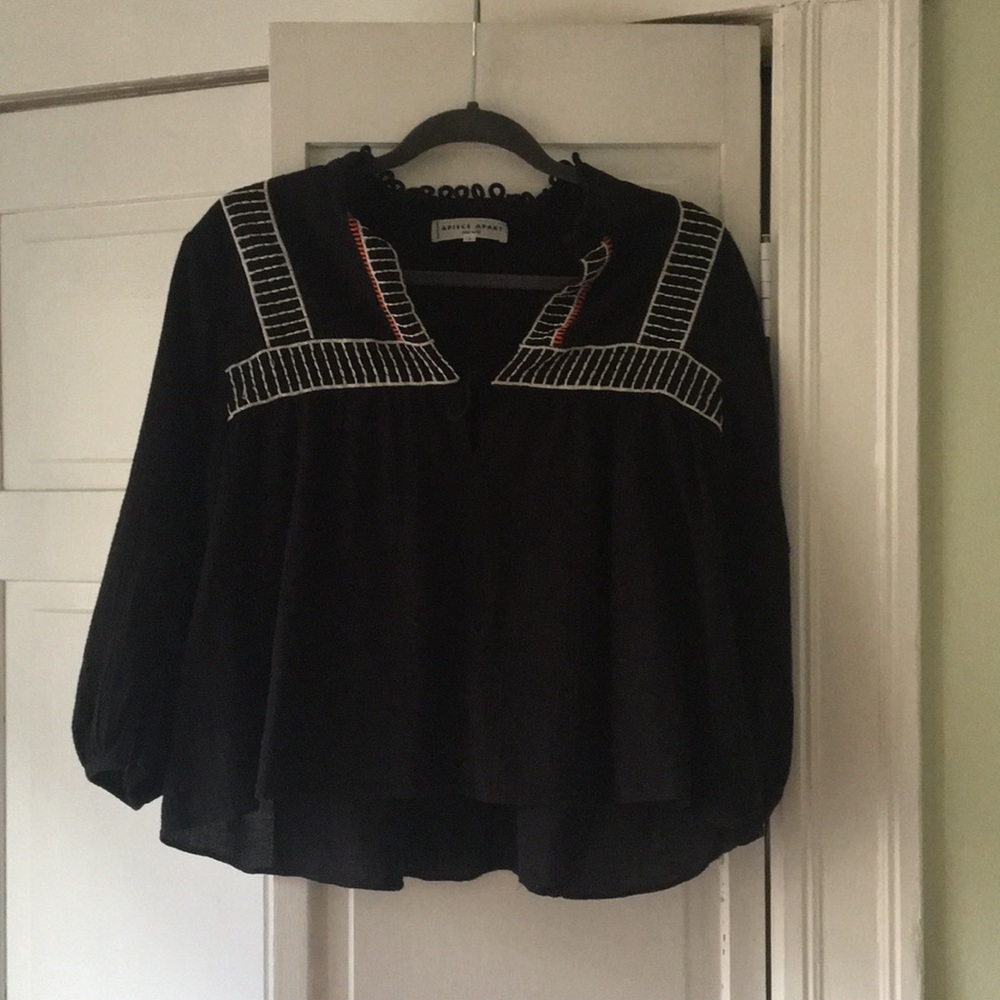 Apiece apart black peasant blouse sz 8